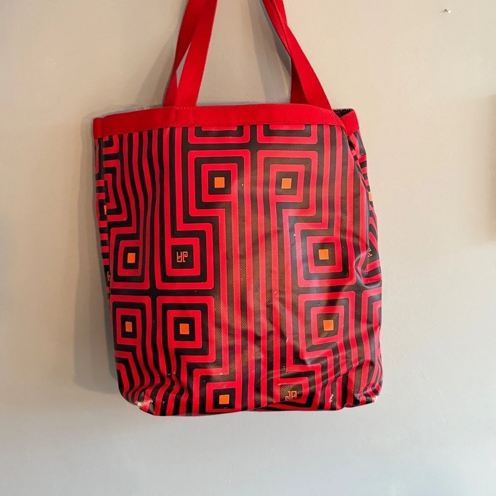 Jonathan Adler Red & Black Canvas Tote
